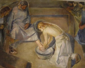 Cristo lava i piedi a P. Semeria. Chiesa dell'Istituto - Amatrice (Rieti)