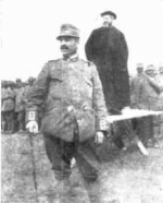 Stuccara (GO): P. Semeria prepara il 93° Reggimento Fanteria alla celebrazione delle Santa Pasqua, 7 aprile 1917.