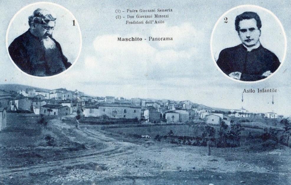 Cartolina che ricorda la fondazione dell'asilo infantile di Moschito (PZ)