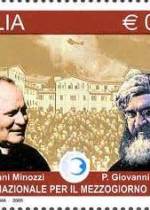 Francobollo commemorativo su Padre Giovanni Semeria e Padre Giovanni Minozzi fondatori dell’Opera Nazionale per il Mezzogiorno d’Italia (19 ottobre 2009).
